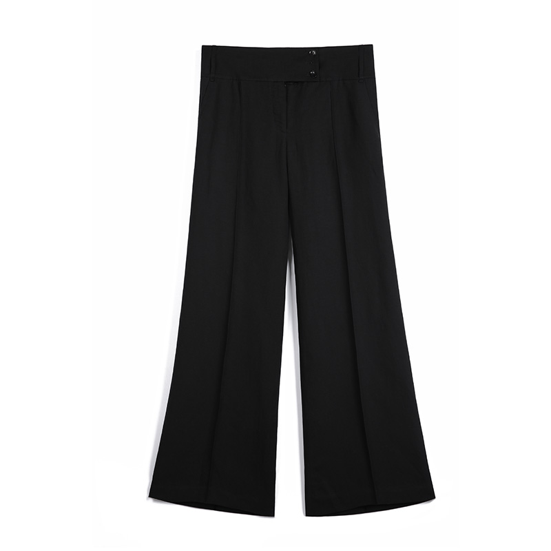 1723 Women Solid high rise wide-leg tailored trousers