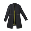 E367 Women Solid long sleeve zipper-waisted A-shape mid length jacket