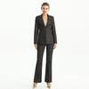 J155-2 Women Metallic jacquard long sleeves notched lapel tailored-cut single-breasted blazer