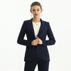J155-8 Women Polyester crepe long sleeves notched lapel tailored-cut single-breasted blazer