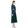 C080 Women Metallic knit elasticated waist full circle sunburst pleated evening midi skirt