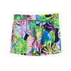 C845 Women Tropical print pull-on casual mini shorts
