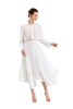 S068-10 Women Solid asymmetric panelled long flare handkerchief skirt