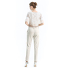 P129 Women Faux suede side stripe zip cuff smart casual tailored pants