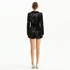 R154-3 Women Sequinned velvet long sleeves party romper