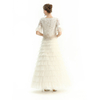 S212 Women Solid tulle-layered maxi party skirt