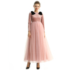 D191 Girls Velvet long sleeves full shape flared design evening long tulle gown 