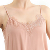D102 Women Solid polyester lace trimmed strappy mini slip dress
