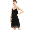 D102 Women Solid polyester lace trimmed strappy mini slip dress
