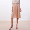 S280S Women Solid chiffon elasticated waist full circle sunburst pleated short skirt