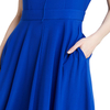 H628 Women Solid knit cap sleeves midi day dress 
