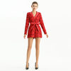 R154-1 Women All-over cut out embroidery long sleeves party romper