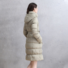 C107 Women winter memory twill zip-up hooded duck down padded coat