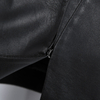 J108 Women faux leather V neck ribbed back hem short jacket