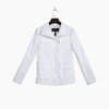 F015 Women Solid stretch twill cargo pockets open back parka jacket