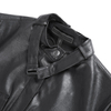 7C56 Women Faux leather band collar long sleeves A-shape midi shirt dress