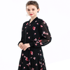 J093 Women Print clipped jacquard rib collar smart casual bomber jacket
