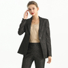 J155-2 Women Metallic jacquard long sleeves notched lapel tailored-cut single-breasted blazer