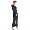 J155 Women Lace bonded fabric combo velvet notched lapel tailored-cut single-breasted blazer