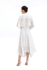 S068-10 Women Solid asymmetric panelled long flare handkerchief skirt