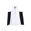 N218 Women Color-blocked halter neck front zip casual tank top