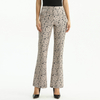 P147-1 Women Bonded floral lace mid-rise straight leg evening long pants.