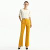P147 Women stretch velvet mid-rise straight leg tailored trousers