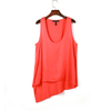 Y481 Women Solid scoop neck asymmetric hem casual tank top