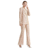 P164-4 Women Embroidered sequinned tulle mid-rise boot-cut tailored evening trousers