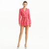 R154-2 Women Bonded lace long sleeves party romper