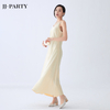 A410 Women Solid satin strappy A-line slip dress