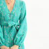 C165-2 Women Bonded lace long sleeves evening maxi robe dress