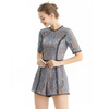 R173 Women Floral lace short sleeves party romper