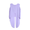 Y125 Women Solid cold shoulder long sleeves front short back long asymmetrical hem oversized shirt
