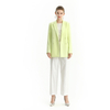 J216 Women Solid crepe double breast career tailored blazer 
