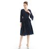 D057-1 Women Polka dot print three-quarter sleeves tiered design midi dress
