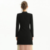 C134-1 Women Solid long sleeve fitted zipper-waisted mid length jacket 