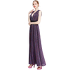 D014 Women Metallic knit V neck sleeveless pleated maxi evening dress