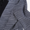 H312 Women Stripe knit long sleeve zipper-waisted cropped jacket 