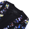 G466 Women Print and contrast black stripe panel smart casual cropped jacket