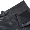 S245 Women faux leather trapunto stitch panelled mini skirt 