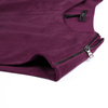 9B48 Women Stretch faux suede metal zip shoulder mini sheath dress