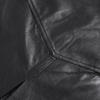 7C56 Women Faux leather band collar long sleeves A-shape midi shirt dress