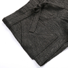 B528 Women Solid crinkle textured belted mini shorts
