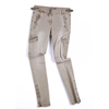 D647 Women overdye cotton twill zip cuff cargo pants