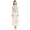 T148 Women All-over Lace floral print combo long sleeves back peplum blouse jacket