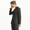 J155-2 Women Metallic jacquard long sleeves notched lapel tailored-cut single-breasted blazer