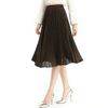 S076-1 Women Polka dot print pleated midi casual skirt