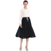 S076-1 Women Polka dot print pleated midi casual skirt