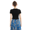 T059 Woman Solid cotton knit short sleeves casual cropped tee shirt
